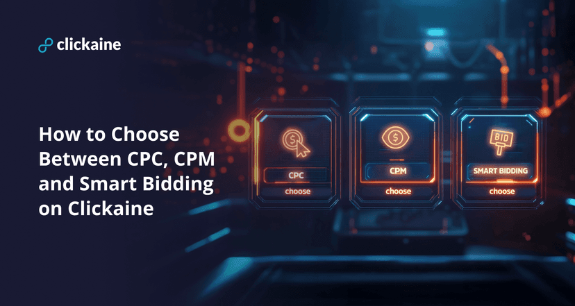 How to Choose Between CPC, CPM and Smart Bidding on Clickaine
