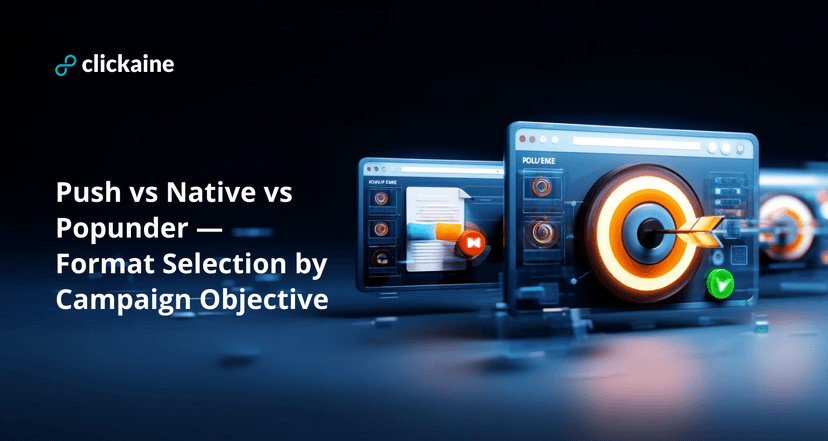 Push vs Native vs Popunder — How to Choose the Right Format for Your Campaign Objective
